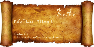 Kátai Albert névjegykártya